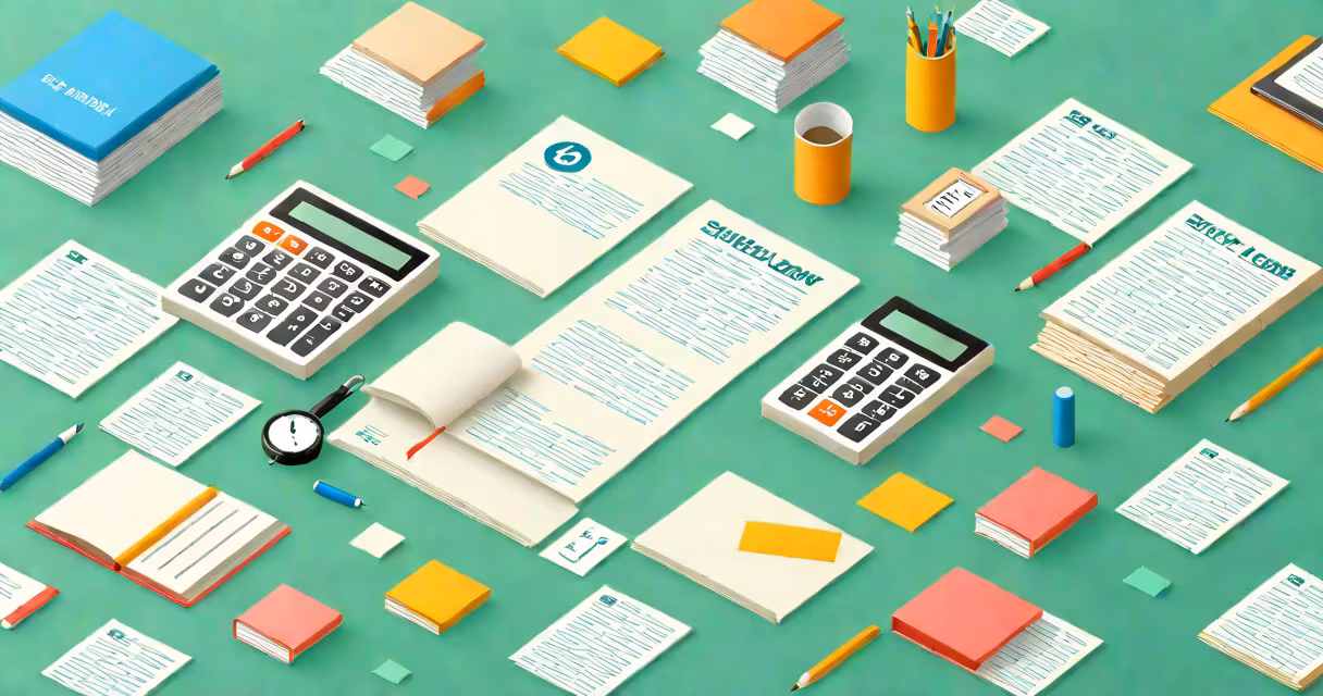 Calculator next to student loan documents