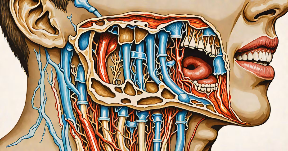 Diagram showing human throat anatomy with highlighted areas