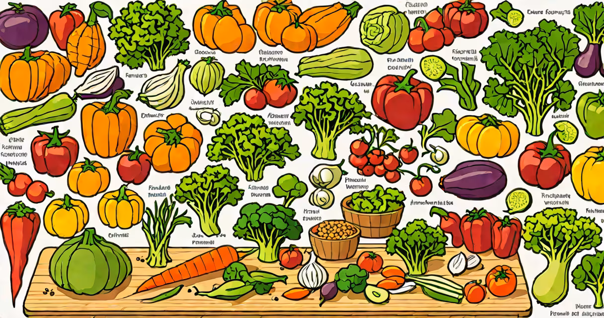 Assorted low-FODMAP vegetables on a wooden cutting board