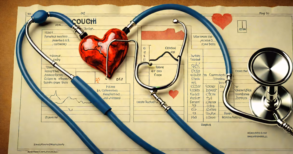 Stethoscope on a medical chart showing heart murmur readings