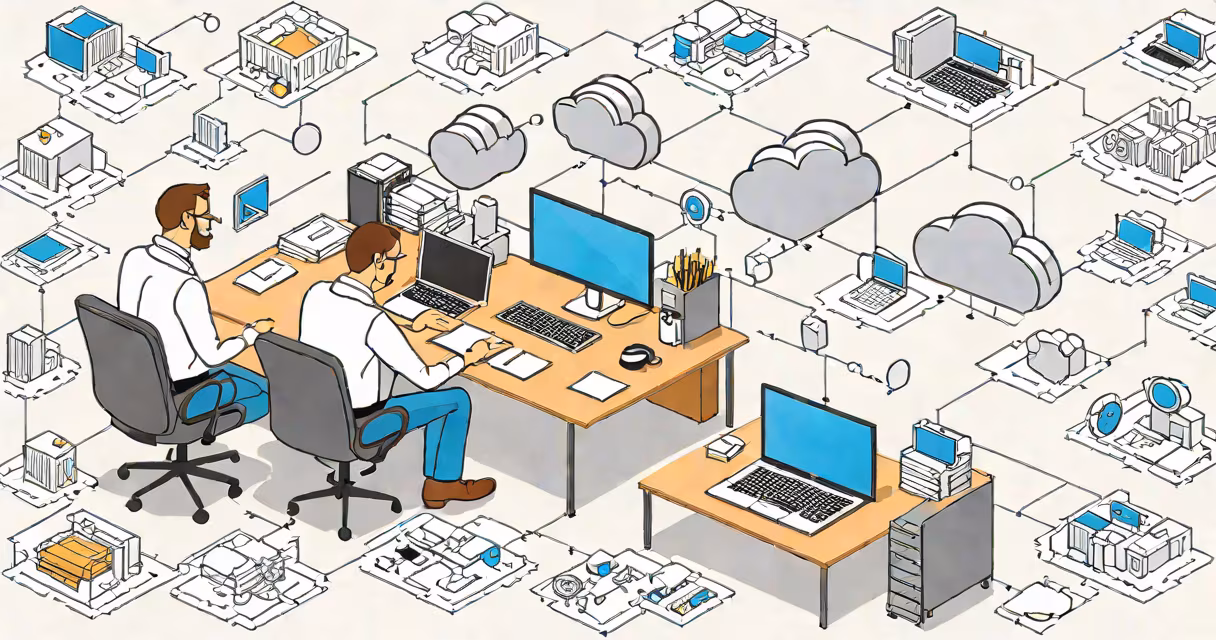 Lawyer using a laptop to access cloud based case management software