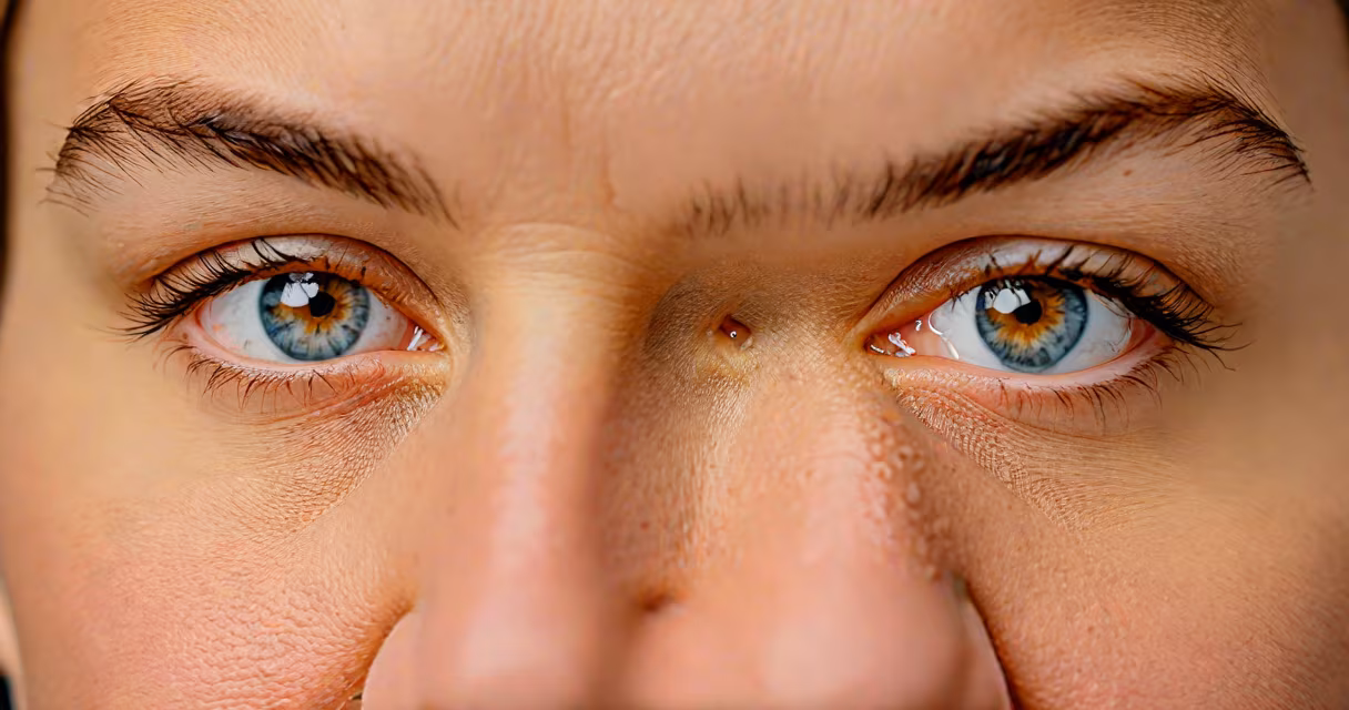 Close-up of a person with visibly swollen eyes and cheeks