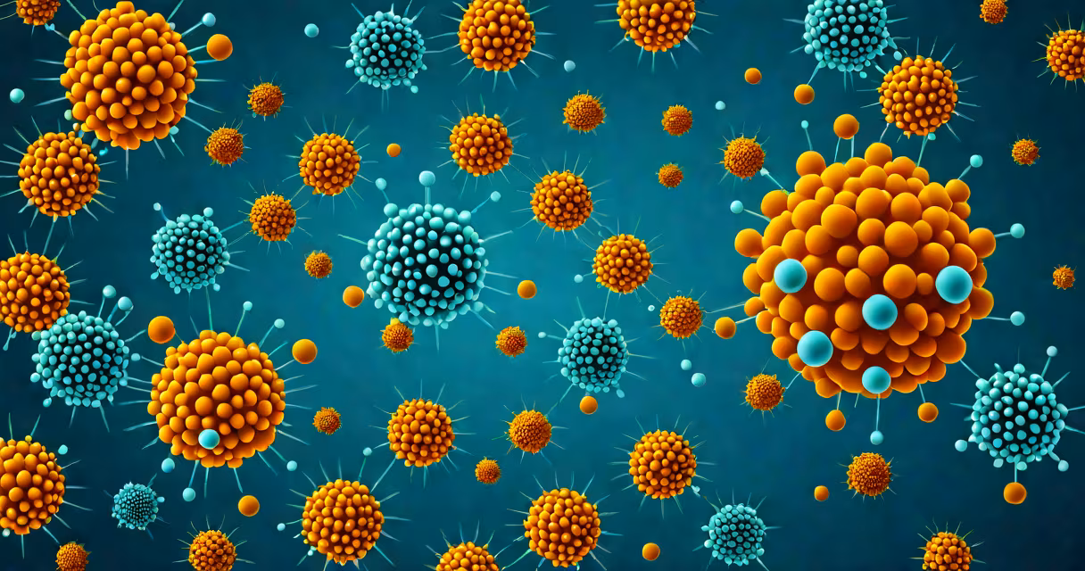 Microscopic image of nanoparticles used in medical treatments