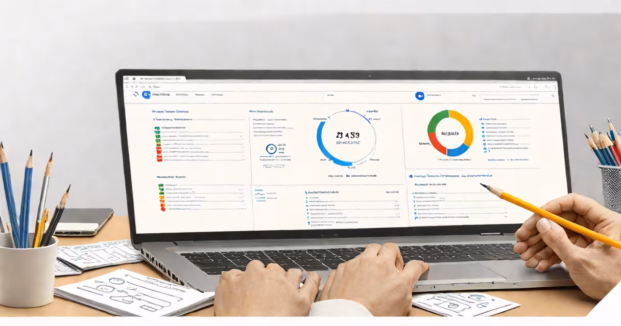 Laptop screen displaying Experian ID protection dashboard with credit score and alerts
