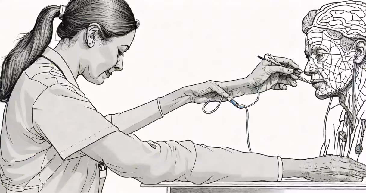Nurse performing a neurological assessment on a patient