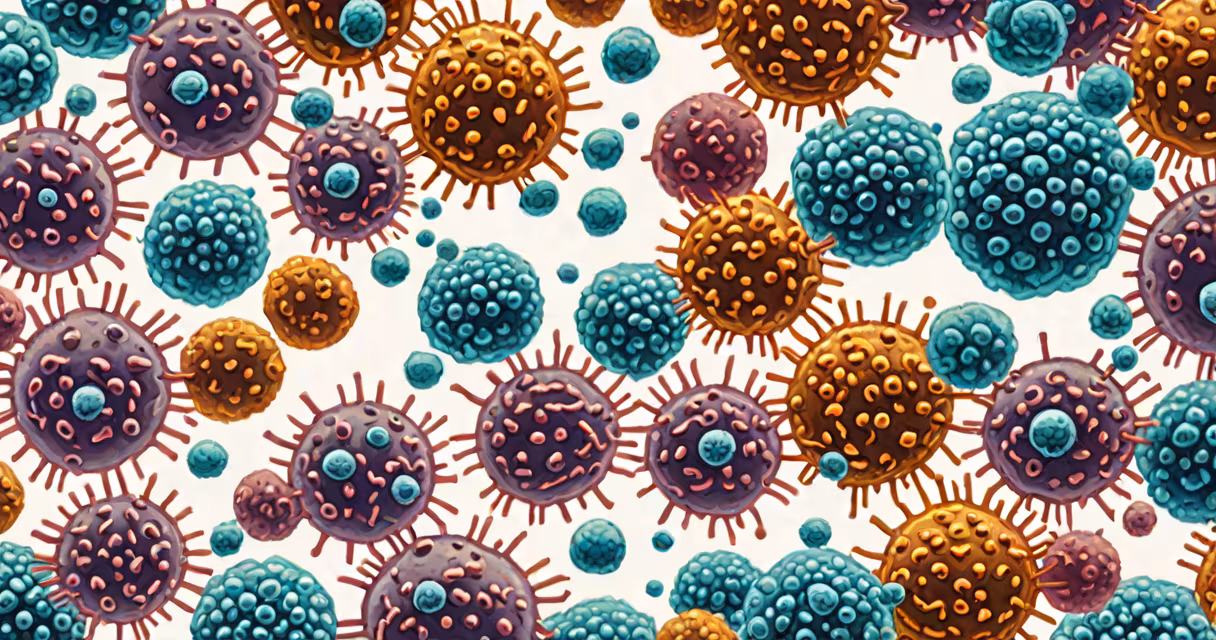 Microscopic image of lymphocytes under a microscope