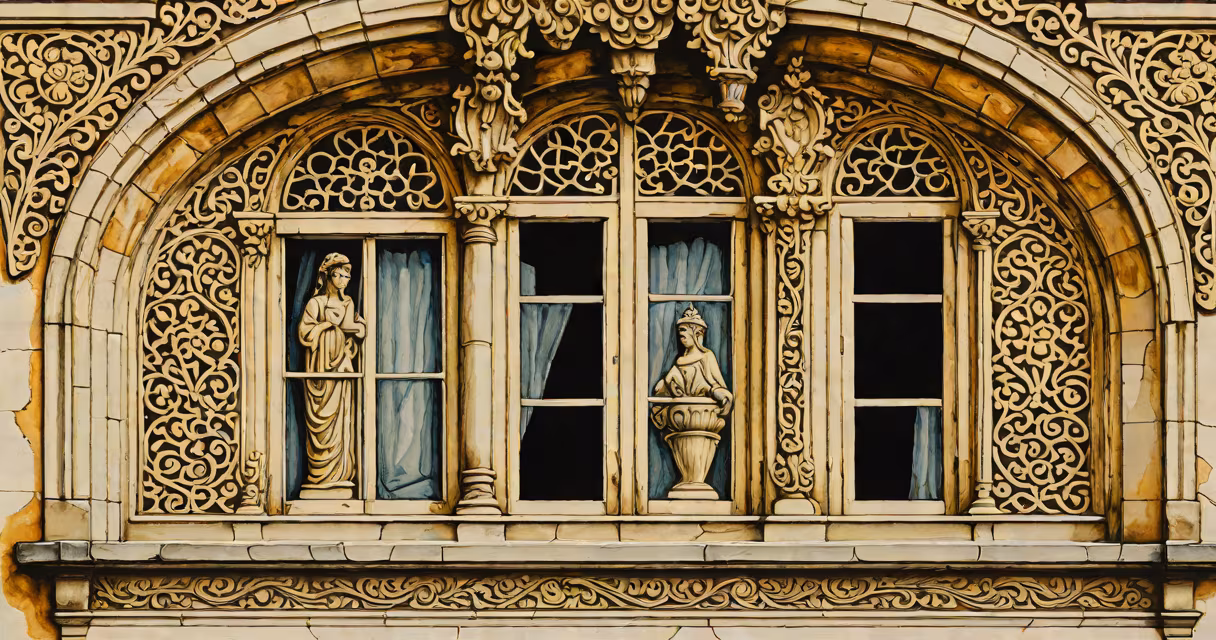 Close-up of Janela da Saudade window with intricate stone carvings