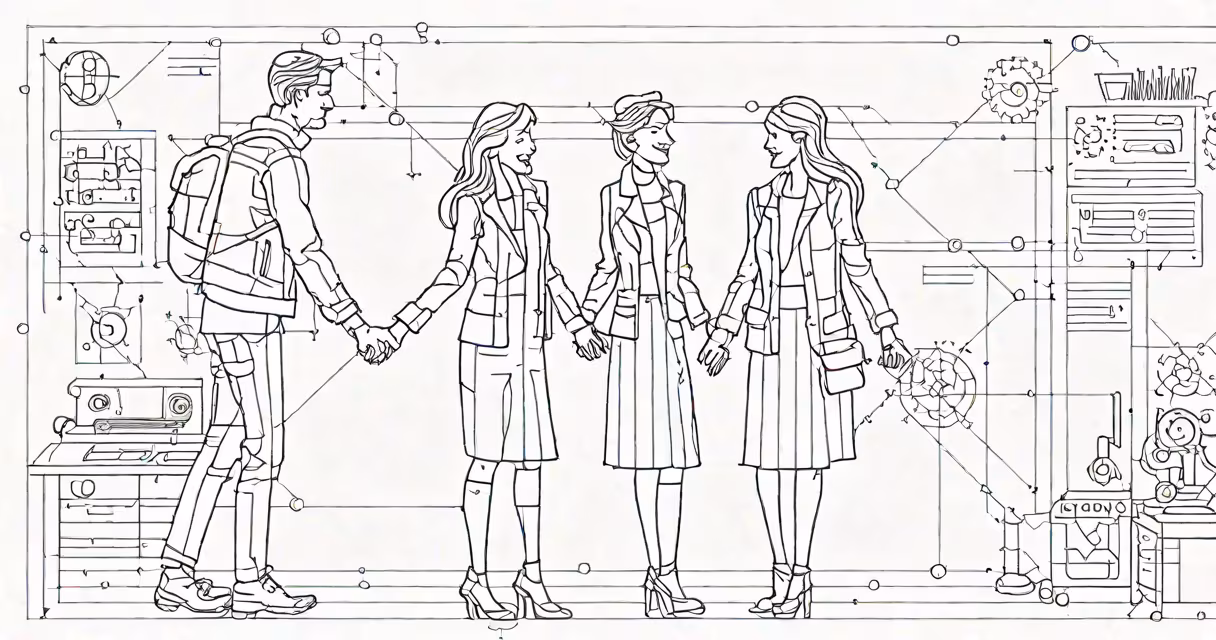 Couple holding hands while smiling at each other