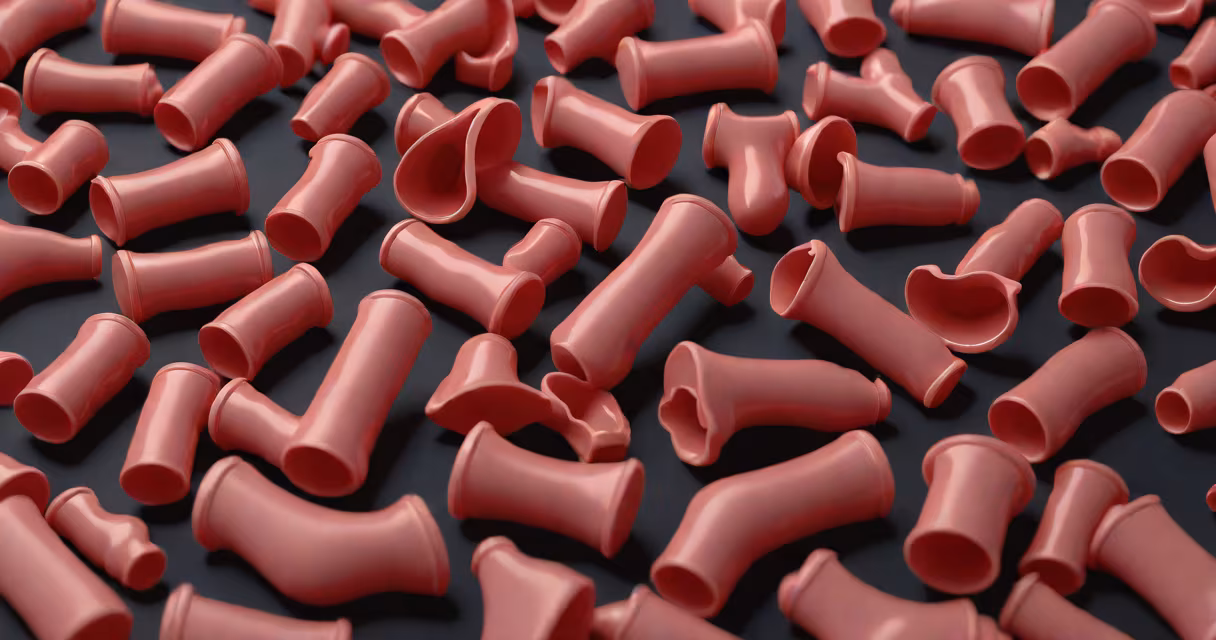 A close-up of menstrual products showing dark clots