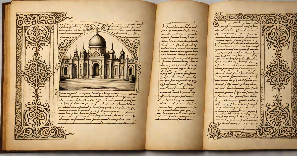 Ancient religious manuscript with ornate calligraphy