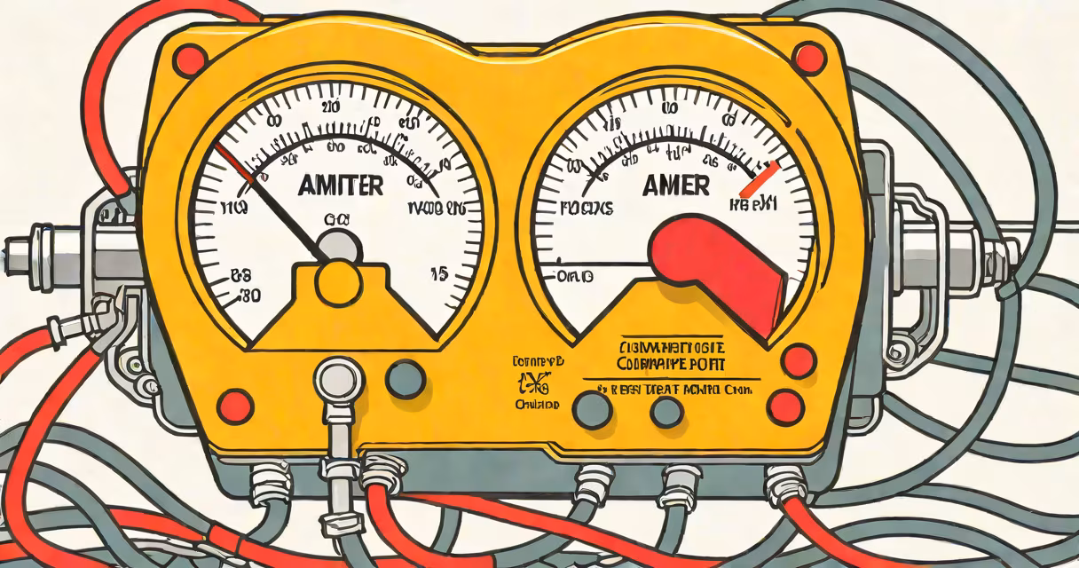 Clamp-on ammeter measuring current on a live electrical cable