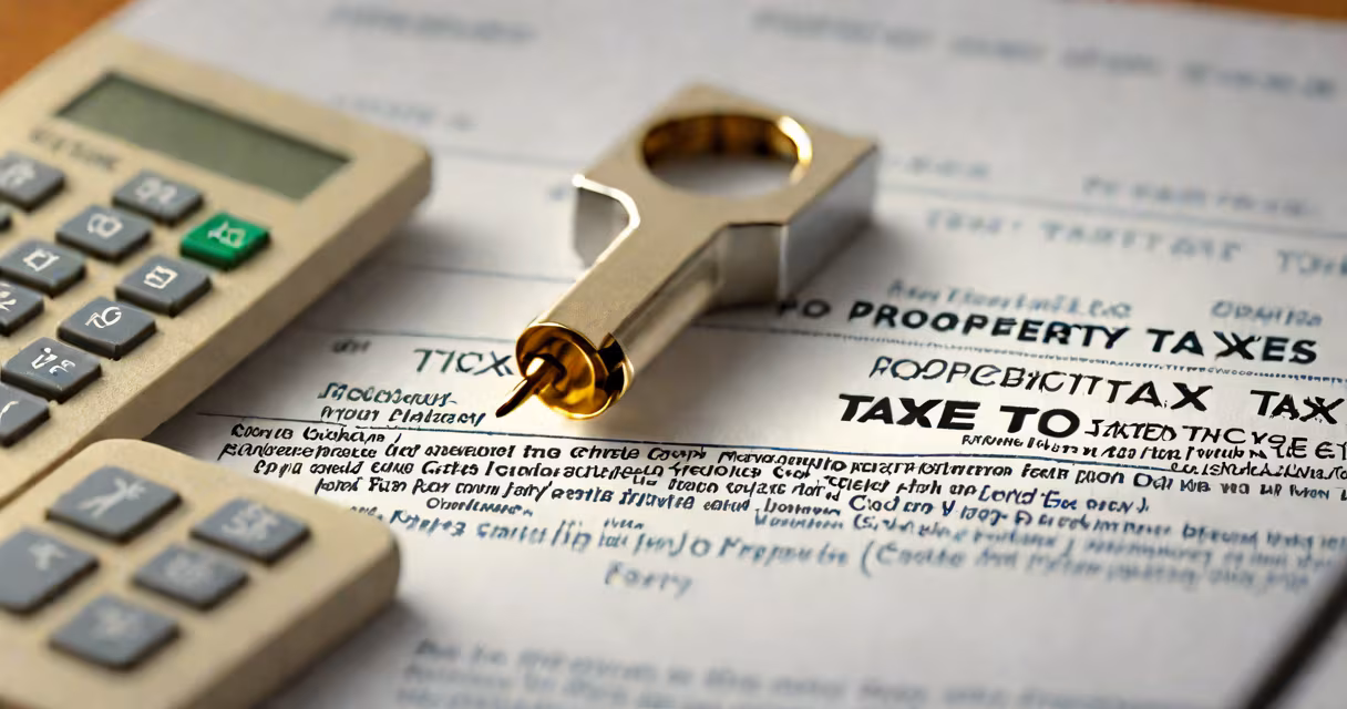 A close-up of a tax form highlighting the property tax deduction section