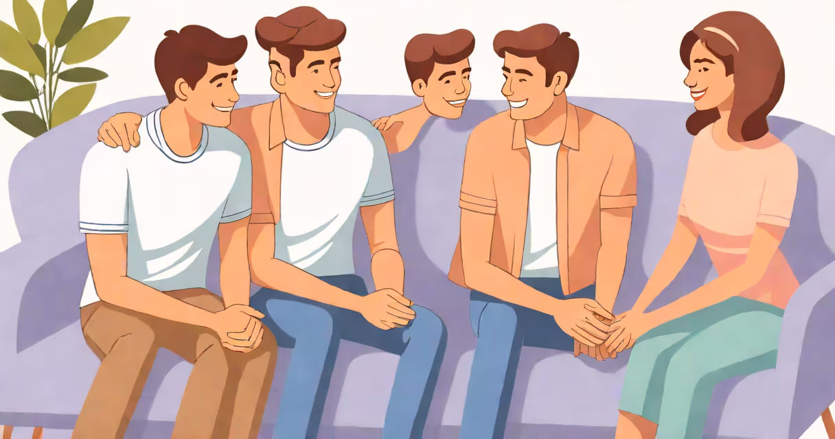 Couple sitting together smiling while holding hands