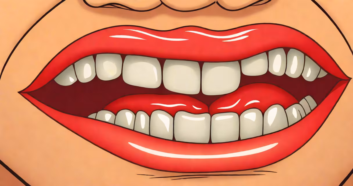 Close-up of a small, round white ulcer with a red border on the underside of a tongue