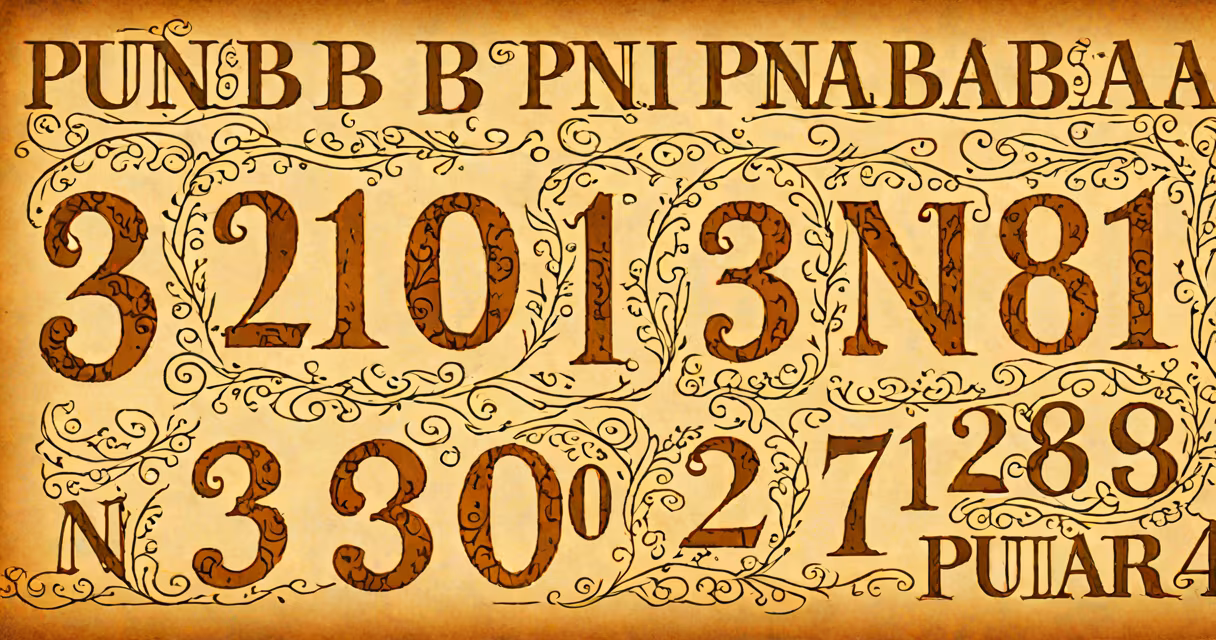 Handwritten Punjabi numerals on parchment paper