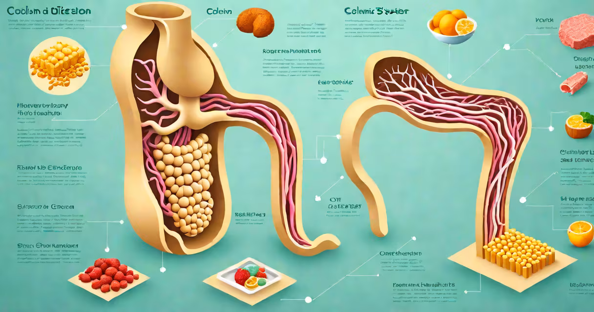 Diagram of the human digestive system highlighting the colon
