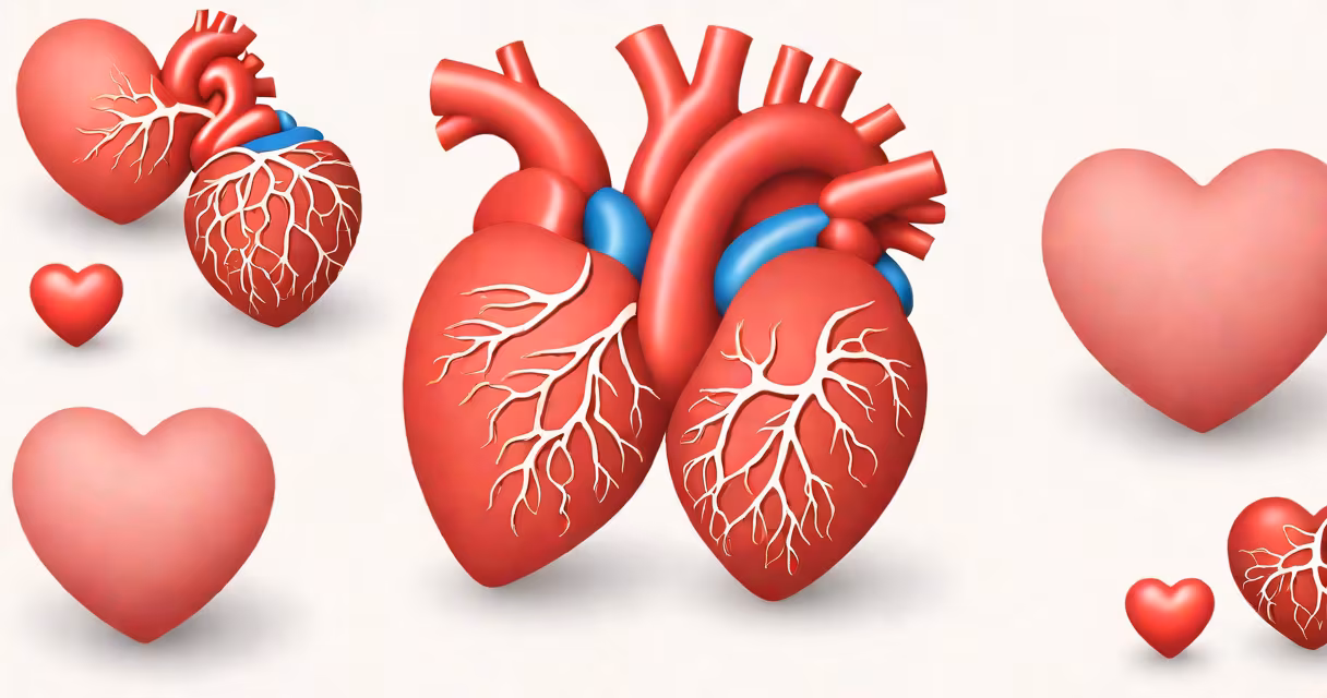 Medical illustration of an enlarged heart compared to a normal-sized heart