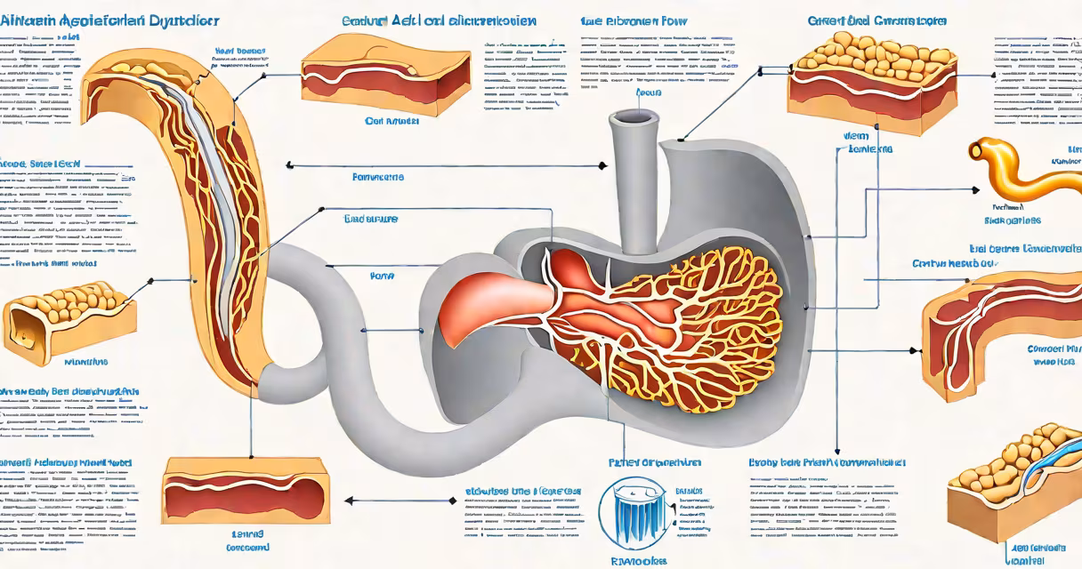 Diagram showing lower esophageal sphincter dysfunction and stomach acid flow