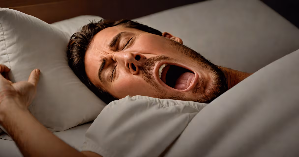 Person yawning while lying in bed