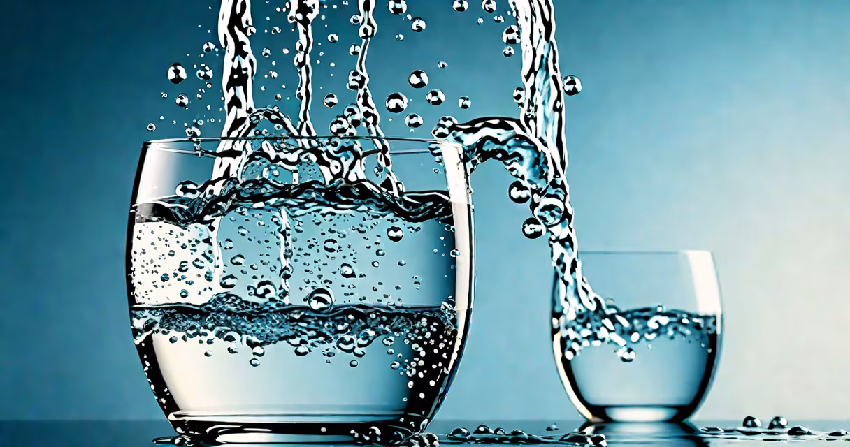 Glass of water with bubbles rising from the bottom