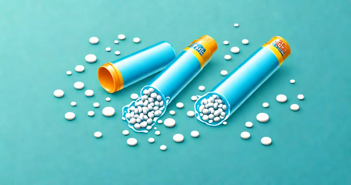 Two effervescent Alka Seltzer tablets dissolving in water