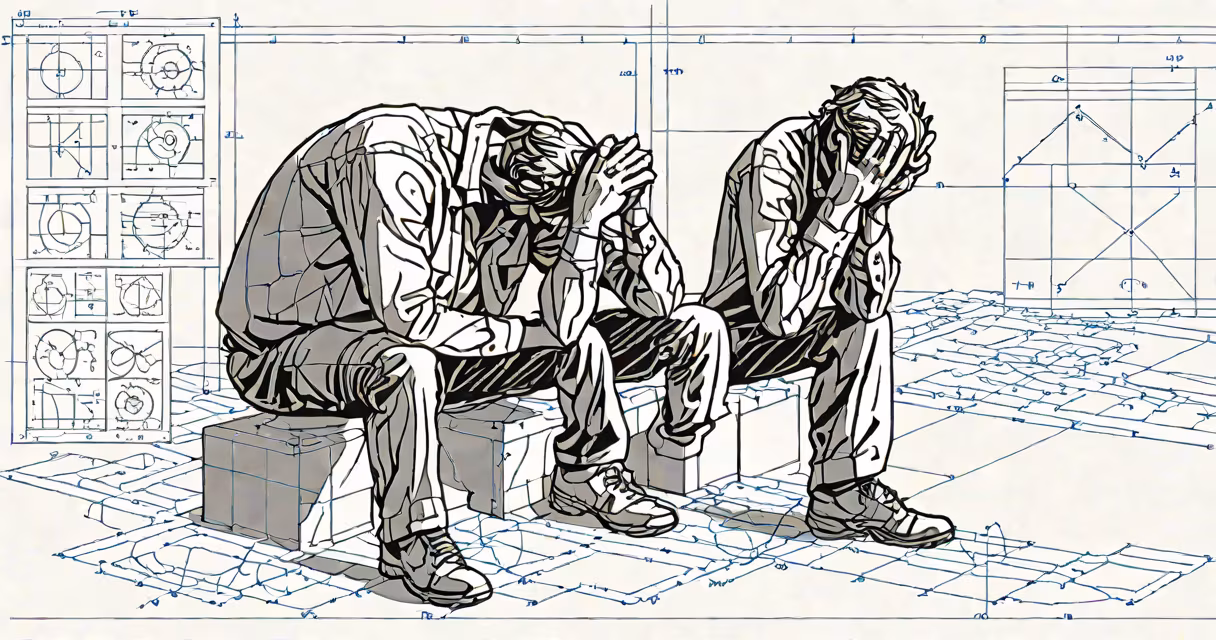 Person sitting with head in hands, looking exhausted
