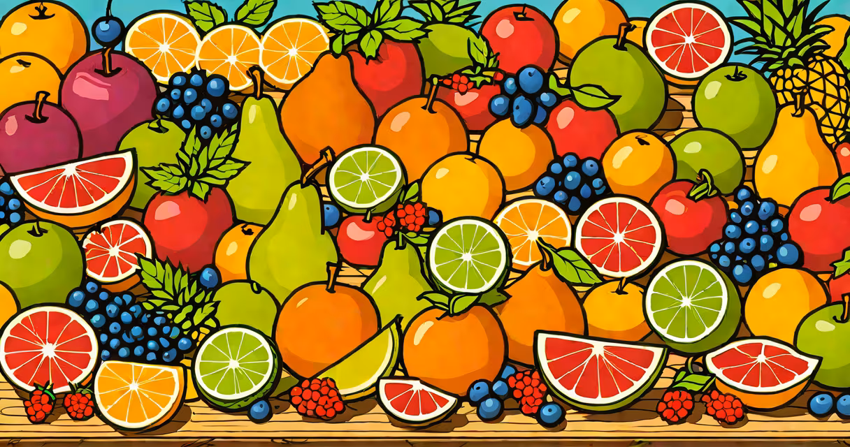 A colorful assortment of weight-loss-friendly fruits on a wooden table