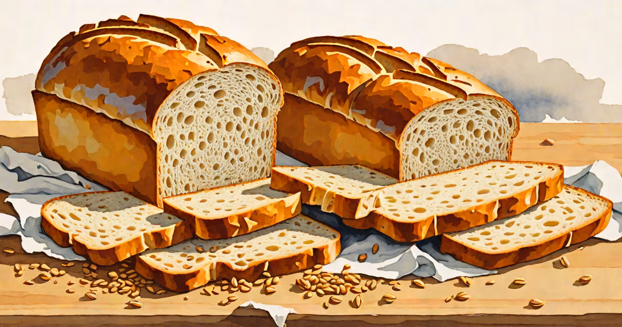 Loaf of whole wheat bread on a wooden cutting board