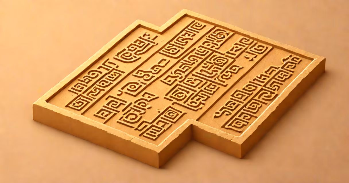 Ancient Sumerian clay tablet with cuneiform writing