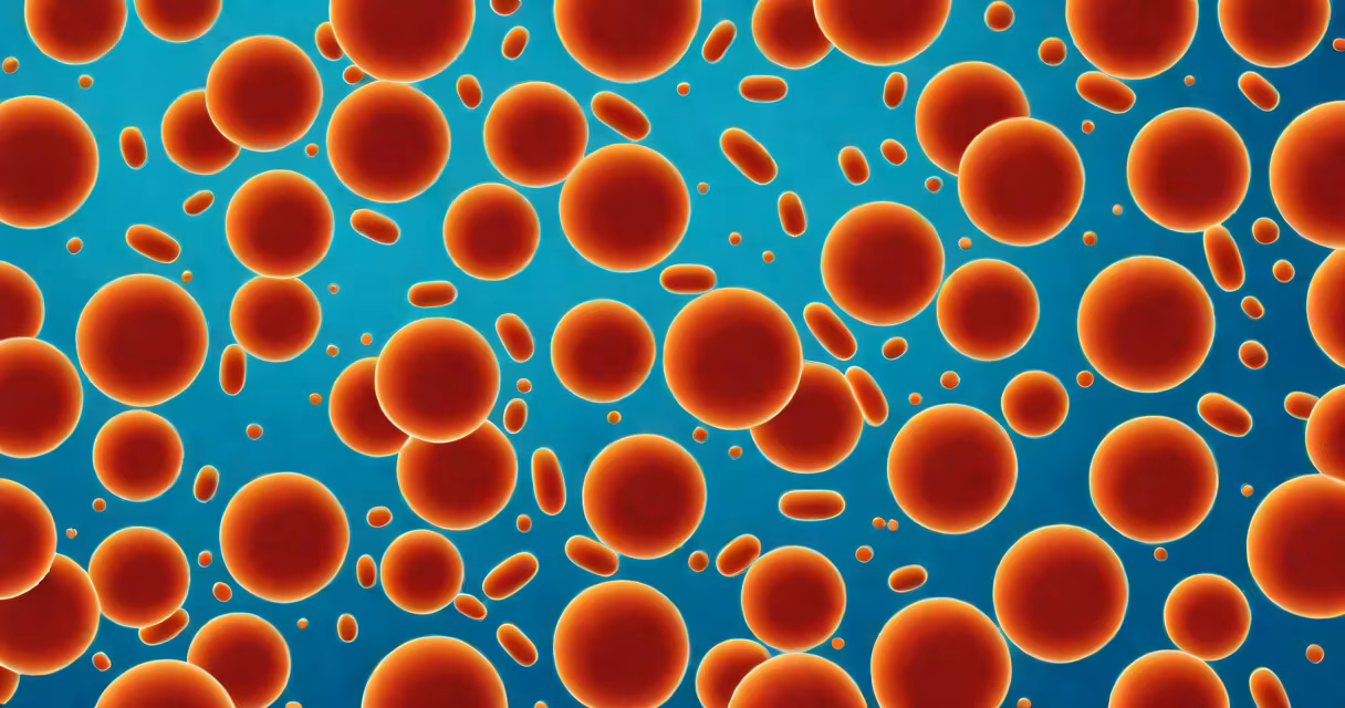 Microscopic image of red blood cells under a microscope