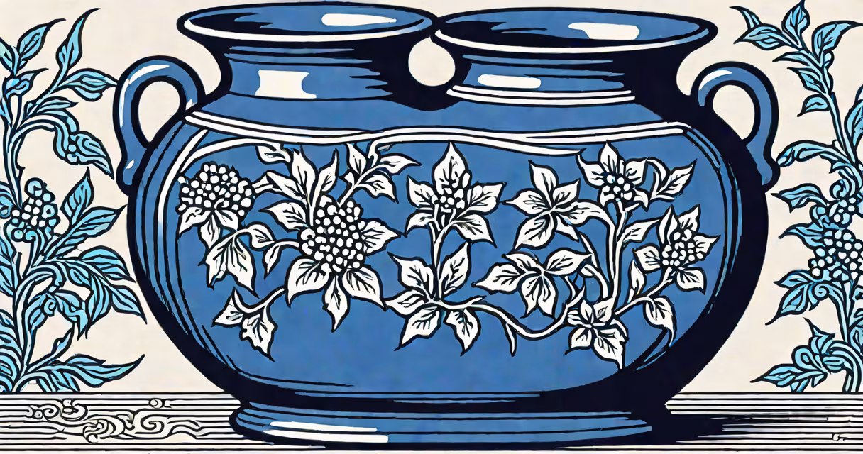 Vintage Blue Mountain Pottery vase with characteristic cobalt glaze