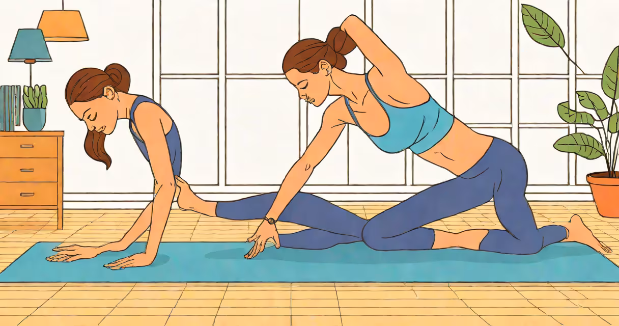 Person stretching their legs on a yoga mat