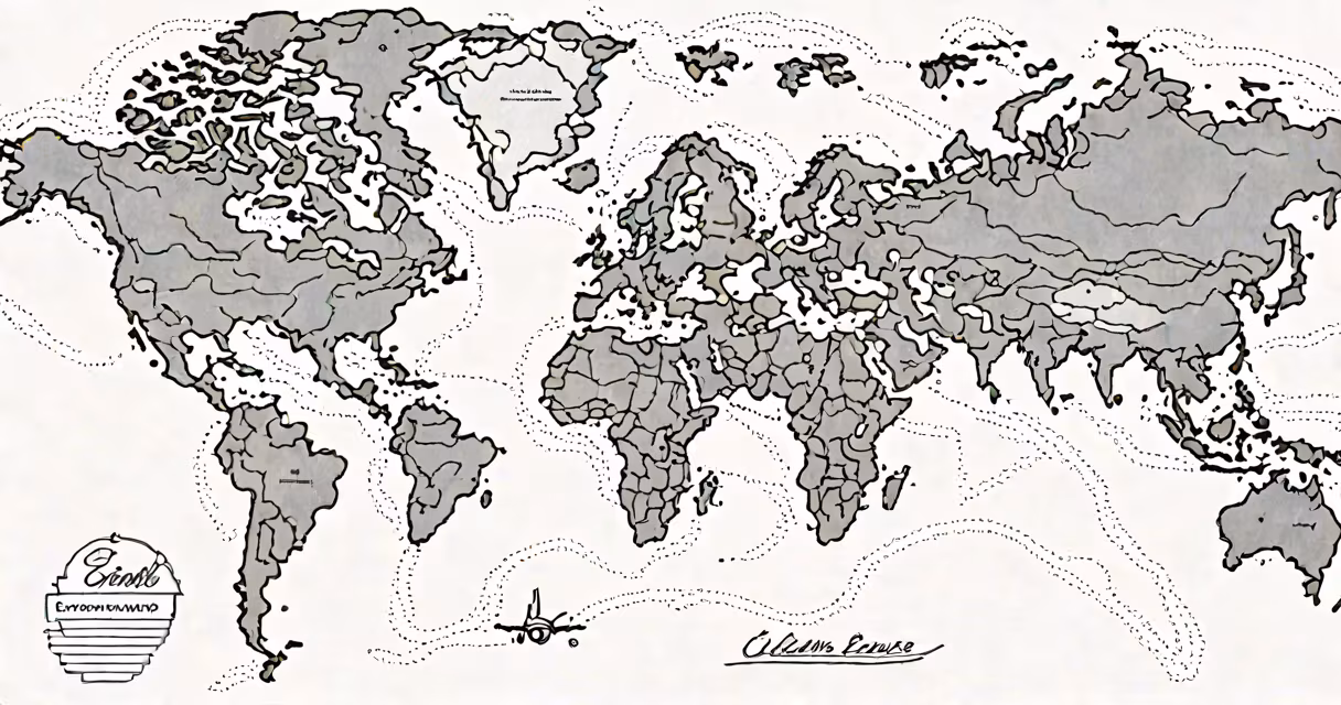 World map highlighting countries with major ecommerce hubs