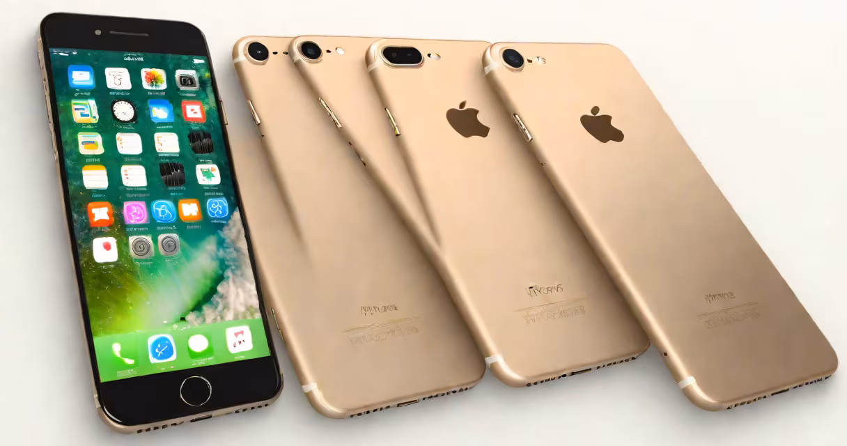 Front and side view of the iPhone 7 showing its compact design