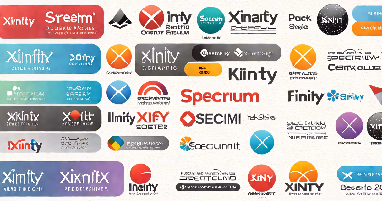 Side-by-side comparison chart of Xfinity and Spectrum logos with speed and price metrics