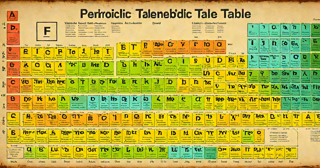 Color-coded periodic table with element groups highlighted