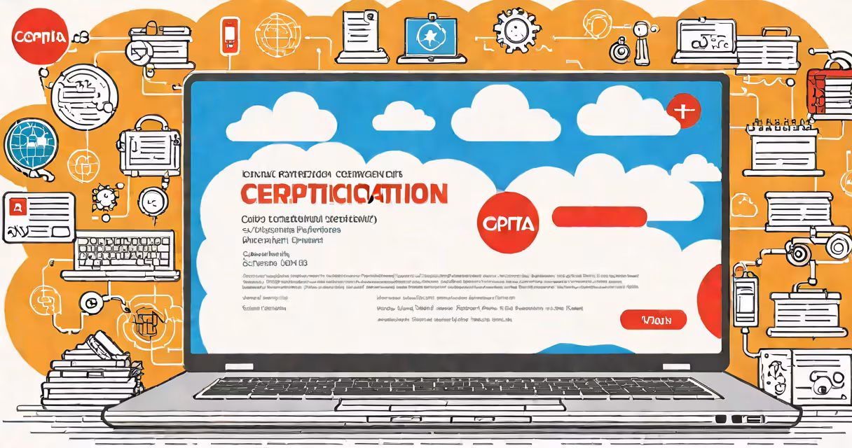 Laptop displaying CompTIA Cloud+ certification details