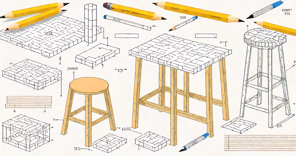 Modern pencil thin stool against a white background