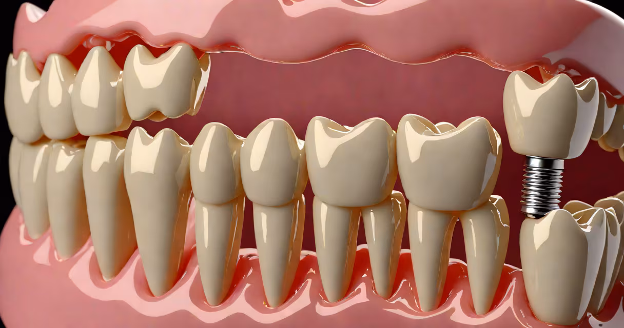 Close-up of a dental crown being placed on a molar