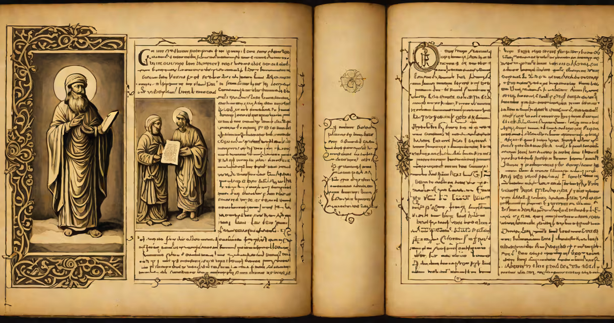 Ancient manuscript page with religious text and illustrations