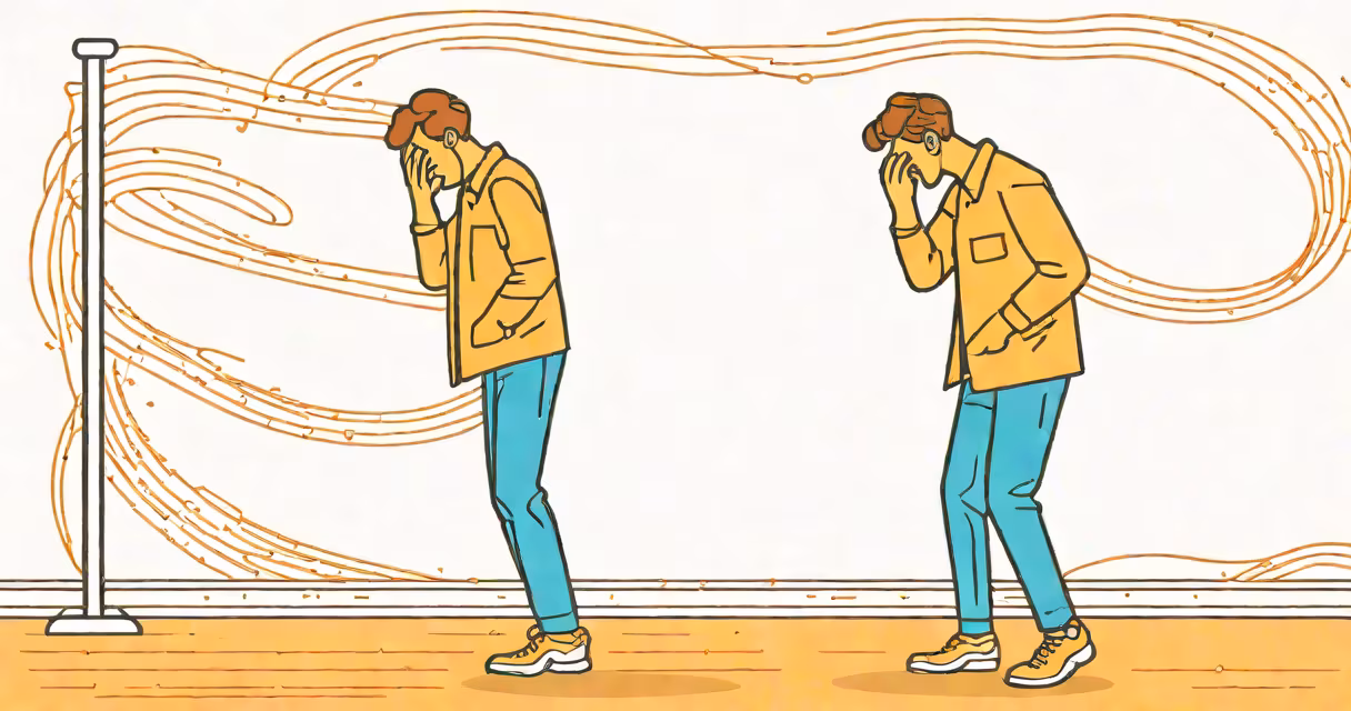 Person experiencing dizziness while standing